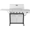 Nexgrill 720-1046 5-Burner Propane Gas Grill in Stainless Steel with Side Burner and Foldable Side Shelf