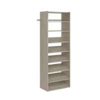Closet Evolution GR28 Essential Shoe 25 in. W Rustic Grey Wood Closet Tower