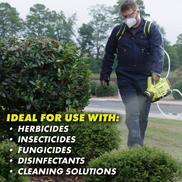 RYOBI P2870 ONE+ 18V Cordless Electrostatic 1 Gal. Sprayer Kit with (2 ...