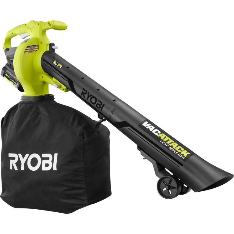 RYOBI RY40450 40V Lithium-Ion Cordless Leaf Vacuum/Mulcher with 4.0 Ah ...