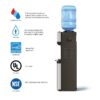 Brio CLTL520 Hot Cold and Room Temp Water Dispenser Cooler Top Load, Tri Temp, Black and Stainless Steel, Essential Series