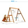 Angel Sar AD000001 Kids Wooden Swing Set with Slide, Outdoor Playset Backyard Activity Playground Climb Swing Set