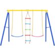 TIRAMISUBEST MSXY296181AAA 3 in 1 Outdoor Swing Set with Climbing Ladder for Kids