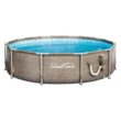 Summer Waves P20010305 10 ft. x 30 in. Round Framed Swimming Pool with Exterior Wicker Print, Tan