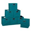 Regency HDCHTOTE12PKTL 12 in. H x 12 in. W x 12 in. D Teal Fabric Cube Storage Bin 12-Pack