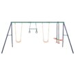 TIRAMISUBEST DXY0102HHRXG8-C Outdoor Steel Swing Set with Gymnastic Rings and 4 Seats