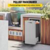 VEVOR CTGXHGLJG00000001V0 13.6 in. W x 26 in. H x 19.3 in. D Lower Sliding Rails Stainless Steel Outdoor Kitchen Trash Drawer with Handle VEVOR CTGXHGLJG00000001V0 13.6 in. W x 26 in. H x 19.3 in. D Lower Sliding Rails Stainless Steel Outdoor Kitchen Trash Drawer with Handle