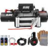 VEVOR JCPJ1.8WBG75FT001M2 18,000 lbs. Electric Winch 75 ft. Steel Cable and 12 Volt Truck Winch with Wireless Remote Control and Powerful Motor