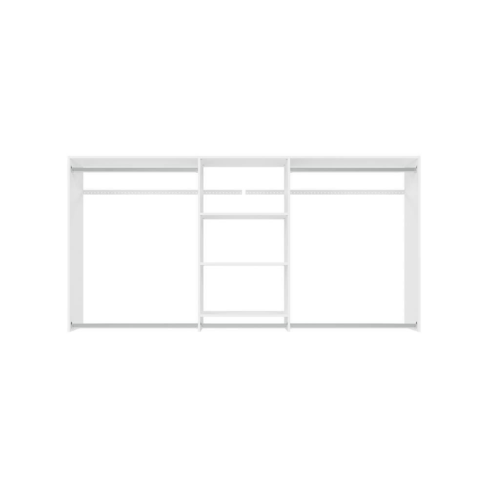 Closet Evolution WH52 Hanging 60 in. W - 96 in. W White Wood Closet ...