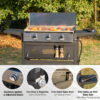MF Studio 33,000 BTU Portable Propane Tabletop Griddle with 3 Burners