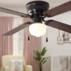 Mainstays 42 inch Hugger Indoor Ceiling Fan with Light Kit, Black, 4 Blades, Reverse Airflow Mainstays 42 inch Hugger Indoor Ceiling Fan with Light Kit, Black, 4 Blades, Reverse Airflow