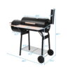 ZOKOP Portable Steel Charcoal BBQ Grill and Offset Smoker Outdoor for Camping, Black