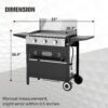MF Studio 33,000 BTU Portable Propane Tabletop Griddle with 3 Burners