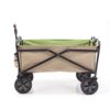 Seina 150lb Capacity Folding Steel Outdoor Utility Wagon Cart, Khaki/Green