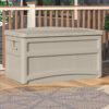 Suncast 73 Gallon Resin Deck Box with Seat, Light Taupe