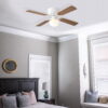 Mainstays 42" Hugger Metal Indoor Ceiling Fan with Light, White, 4 Blades, LED Bulb, Reverse Airflow Mainstays 42" Hugger Metal Indoor Ceiling Fan with Light, White, 4 Blades, LED Bulb, Reverse Airflow
