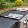 MF Studio 2-Burner Propane Grill and Griddle Cooking Station with Side Shelves Black