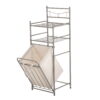 Mainstays 2 Shelves 10 lb Capacity Steel Storage Shelf Unit with Hamper, Satin Nickel Finish