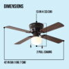 Mainstays 42 inch Hugger Indoor Ceiling Fan with Light Kit, Black, 4 Blades, Reverse Airflow Mainstays 42 inch Hugger Indoor Ceiling Fan with Light Kit, Black, 4 Blades, Reverse Airflow