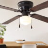 Mainstays 42 inch Hugger Indoor Ceiling Fan with Light Kit, Black, 4 Blades, Reverse Airflow Mainstays 42 inch Hugger Indoor Ceiling Fan with Light Kit, Black, 4 Blades, Reverse Airflow