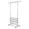 Mainstays Adjustable 3-Tier Garment Rack for Bedroom and Closet, Black and Silver