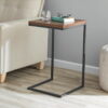 Mainstays C-Shape Metal End Table, Canyon Walnut Finish