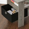 Furinno 2 Petite End Table Bedroom Night Stand - Set of Two, Gray/Black