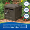 Suncast 225 ft. Smart Trak Wicker Garden Hose Reel Guide and Hideaway, Java Brown