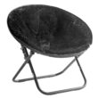Mainstays Faux Fur Saucer™ Chair, Black + Black Frame