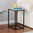 Mainstays Rectangle End Table, Natural Finish Top with Black Frame