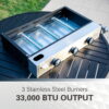 MF Studio 33,000 BTU Portable Propane Tabletop Griddle with 3 Burners