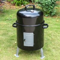 MF Studio 17" Portable Kettle Charcoal Grill 2 in 1 BBQ Grill & Smoker