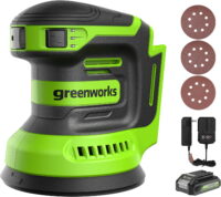 Greenworks 24V 5" Orbital Sander Kit with 2Ah Battery and Charger