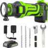 Greenworks 24V Speed Saw Rotary Cut 27,000 RPM Tools 6 Piece Kit with 2Ah Battery and Charger