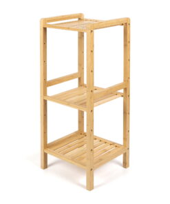 Mainstays 30-inch Three Tier Free-Standing Bathroom Shelf, 30 lbs. Capacity, Bamboo