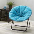 Mainstays Plush Saucer Chair, Blue