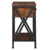 ZENSTYLE Set of 2 End Table Sofa Side Tables with X-Design Metal Frame for Bedroom Home Brown