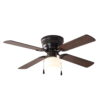 Mainstays 42 inch Hugger Indoor Ceiling Fan with Light Kit, Black, 4 Blades, Reverse Airflow Mainstays 42 inch Hugger Indoor Ceiling Fan with Light Kit, Black, 4 Blades, Reverse Airflow