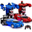 Best Choice Products Set of 2 1/18 Scale RC Remote Control Transforming Robot Sports Car Toys w/ 1 Button Transformation