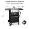 MF Studio 2-Burner Propane Grill and Griddle Cooking Station with Side Shelves Black