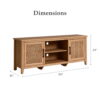 My Texas House Emma Wood and Cane TV Stand for TVs up to 65 inches, Light Oak, 5 minute Assembly