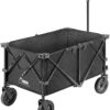 VIVOHOME Heavy Duty Collapsible Wagon Cart with 2 Drink Holders and Wheels for Camping and Picnic, 176lbs Capacity