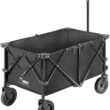 VIVOHOME Heavy Duty Collapsible Wagon Cart with 2 Drink Holders and Wheels for Camping and Picnic, 176lbs Capacity