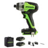 Greenworks 24V Brushless Cordless 1/4-inch Impact Driver with (2) USB Batteries (Power Banks) and Charger Included, LED Light, 2pcs Driving Bits with Tool Bag, 3803702AZ