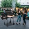 ZOKOP Portable Steel Charcoal BBQ Grill and Offset Smoker Outdoor for Camping, Black