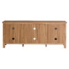 My Texas House Emma Wood and Cane TV Stand for TVs up to 65 inches, Light Oak, 5 minute Assembly