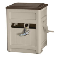 Suncast 225 ft. Smart Trak Hideaway Hose Reel with Storage Bin, Light Taupe