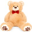 Best Choice Products 38in Giant Soft Plush Teddy Bear Stuffed Animal Toy w/ Bow Tie, Footprints - Brown