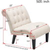 Andeworld Set of 2 Accent Chair for Living Room Bedroom Upholstered Tufted Curved Backrest Casual Fabric Chairs with Wood Legs Cream