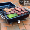 Raptor Grilling - Optimized Portable Charcoal Grill Smoker - Barbecue for Camping, Tailgating & Travel – Go Anywhere With This Tabletop Outdoor BBQ Cooker and Char-Grill, Broil, Smoke or Hibachi-BLACK